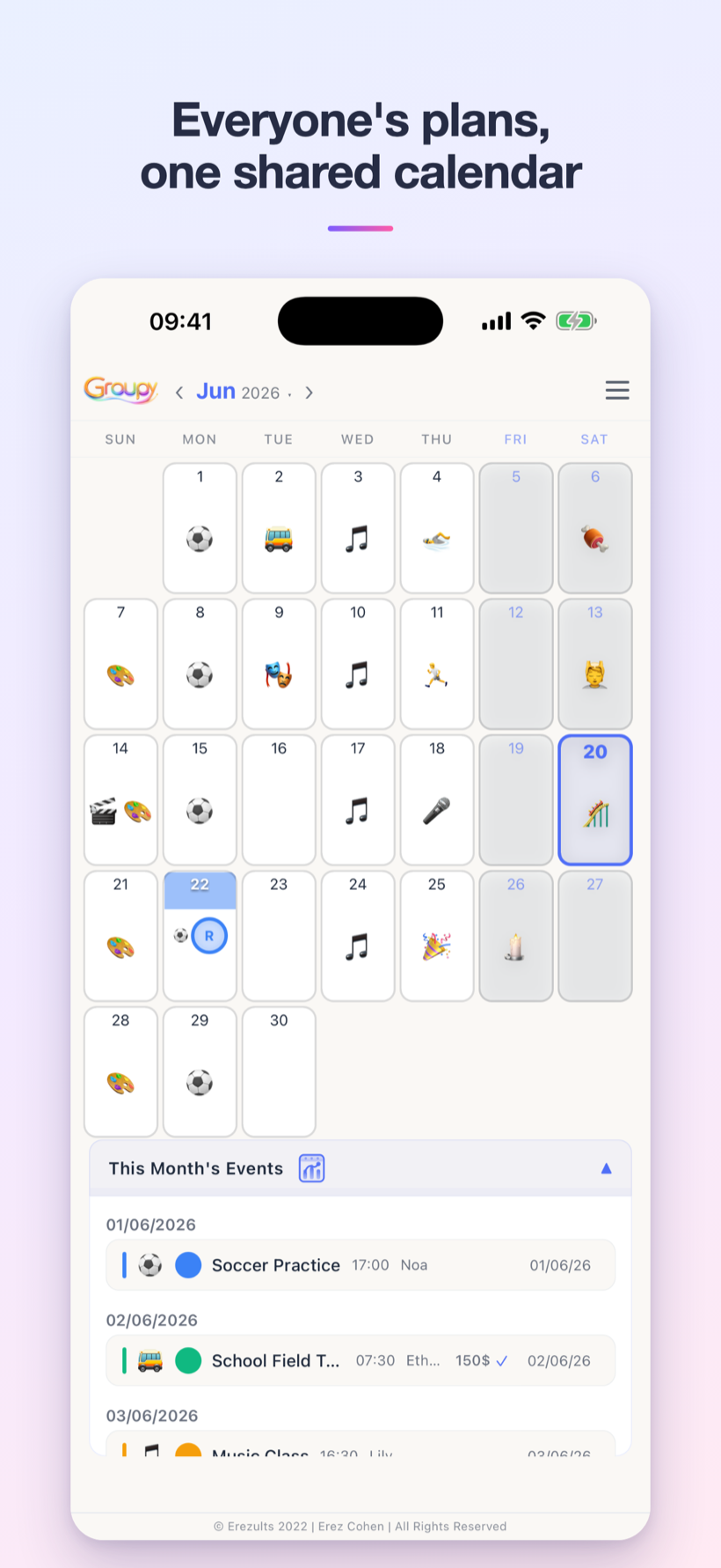 Everyone's plans, in one calendar