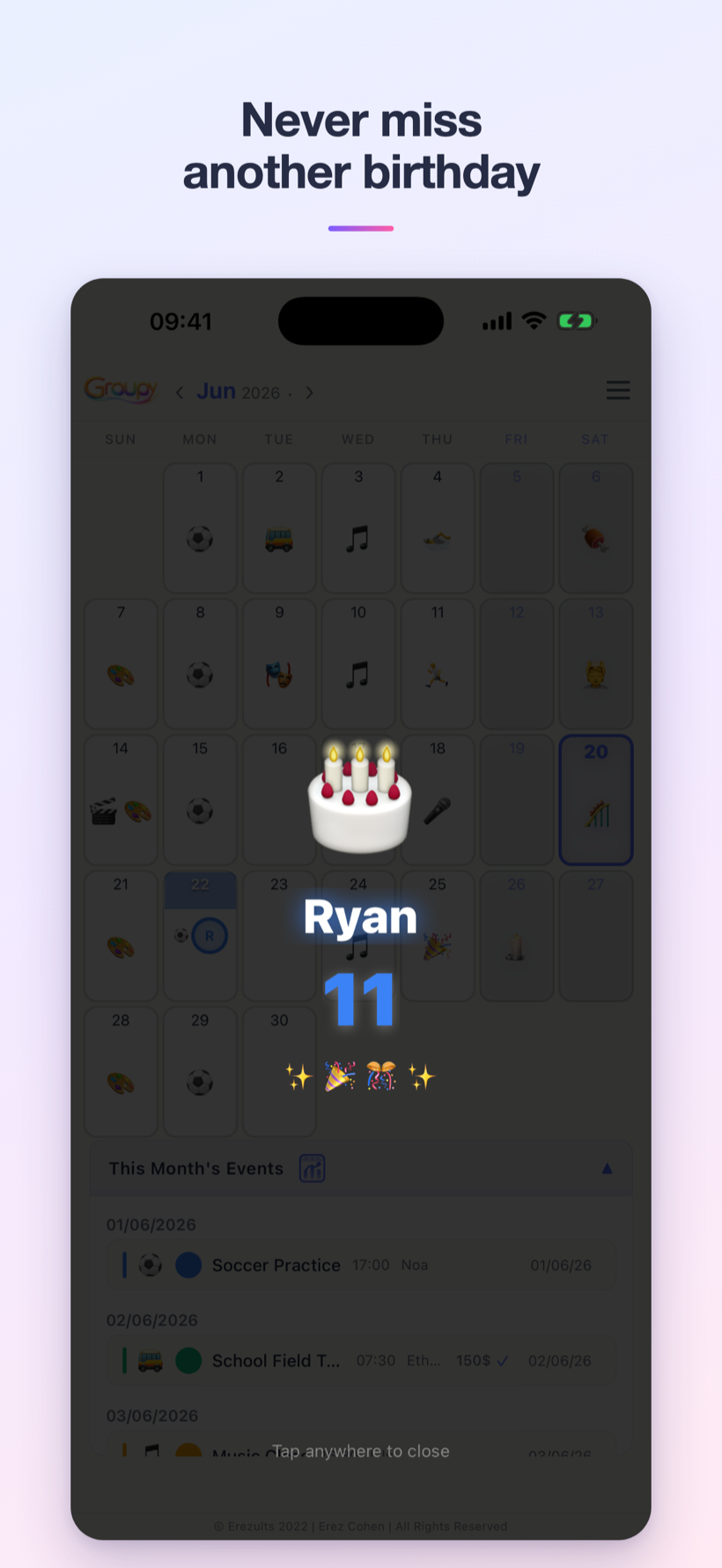 Never miss a birthday